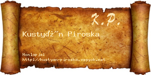 Kustyán Piroska névjegykártya
