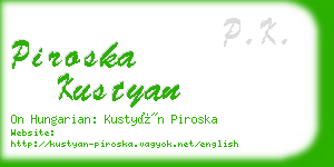piroska kustyan business card